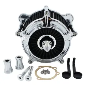 Mp09-009-0002cblmt Lenkdou Chrome Air Cleaner Intake Filter Black For Harley Touring Road King Dyna Softail