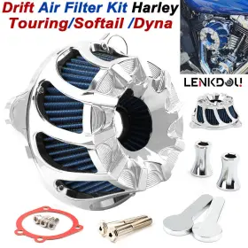Mp09-009-0009cbllmt Lenkdou Blue Air Cleaner Intake Filter Fit For Harley Touring Road Glide Dyna Softail