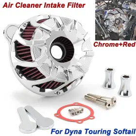 Mp09-009-0009crleus Lenkdou Air Cleaner Intake Filter Kit For Harley 93-17 Dyna Touring Road Glide Softail