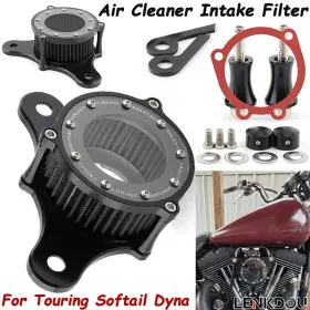 Mp09-009-0023bbdtus Lenkdou Mini Air Cleaner Intake Filter System Kit For Harley Softail Dyna Wide Glide Fxd