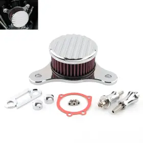 Mp09-009-0028crlmt Lenkdou Air Cleaner Intake Filter Kit Stripe For Harley Dyna Road King Electra Glide