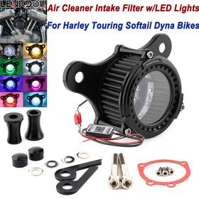 Lenkdou Mp09-009-0031bbl1 Cnc Air Cleaner Intake Filter Led Light For Harley Touring Electra Glide Softail