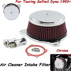 Mp09-009-0032crdtus Lenkdou Chrome Air Cleaner Intake Filter System For Harley Touring Dyna Softail 1993