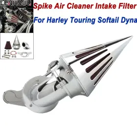Mp09-009-0036crl1 Lenkdou Cone Chrome Air Cleaner Intake Filters For Harley Dyna Softail Touring Road King