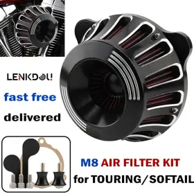 Mp09-010-0013bwrid Lenkdou Cnc Air Cleaner Intake Filter For Harley M8 Touring Road Glide 2017-2024 Softail