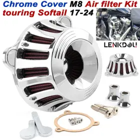 Mp09-010-0013crid Lenkdou For Harley M8 Chrome Air Cleaner Intake Filters Softail 18-24 Touring Road Glide
