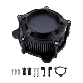 Runyh8 Maxpeedingrods High Flow Air Filter Kit For Harley Road Glide Fltr 08-16 Billet Aluminum Black
