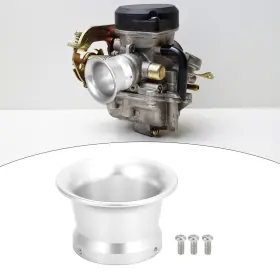 Motoforti 782685129527 Silver Tone 50mm Dia Motorcycle Air Filter Intake Velocity Stack Aluminum Alloy