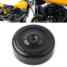 Motorshop168 550731187148 Black 7 Inch Bobbed Style Air Cleaner Cover Plain For Harley Softail Dyna