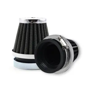 2xsku20031 Muyi 2pcs 2.13inches Motorcycle Air Filters Round 2.13 Inches Black Silver