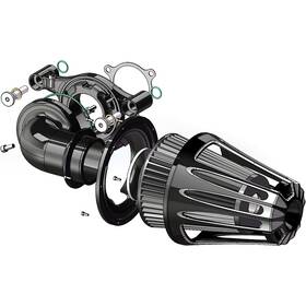 Nicmachine 725388720189 Big Sucker Cone Air Filter Intake Harley Touring M8 17 Softail 18 Black