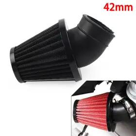 Nomura 310006729646 Motorcycle 42mm Air Intake Filter Cleaner Rubber Bend Inlet Stainless Steel Bl