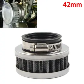 Nomura 320001138893 Motorcycle 42mm Air Intake Filter Cleaner Rubber Bend Inlet Steel Mesh New