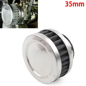 Nomura 550714614722 Motorcycle 35mm Air Intake Filter Cleaner Rubber Bend Inlet Stainless Steel Mesh