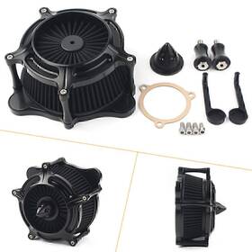 Oneclubaa 550736475882 1 Black Turbine Spike Air Intake Filter Cleaner For Harley Road Glide Fltr 08-16