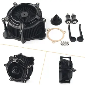 Oneclubaa 550736475882 1 Black Turbine Spike Air Intake Filter Cleaner For Harley Road Glide Fltr 08-16