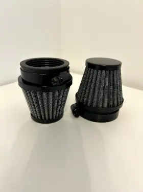 P50-b-2 Pod Filter 2 Pack Universal Black High Flow Air 50mm Motorcycle Scooter Atv