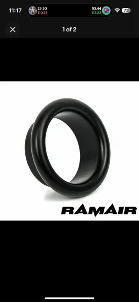 Trumpet-80-bk Ramair Velocity Stack Intake Funnel Black Pair