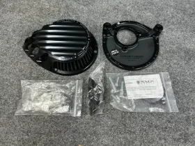 1010-2724 Rough Crafts 17-23 Harley M8 Finned Air Cleaner - Black