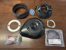 170-0499 S&s Cycle Stealth Air Cleaner Kit Carbon Fiber Teardrop 01-17 Harley Twin Cam