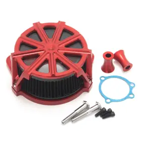 Hd-ac-002-redbla-sky-0727 Tarazon For Harley Air Filter Cleaner Touring Bagger 08-17 Softail Flstc Flstn 16-17 New