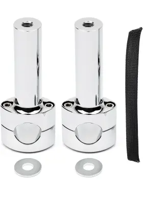 Tigersgate 791160519272 Chrome Straight 6 Inch Rise 1 1/4 1.25 Mount Handlebar Risers For Harley