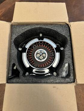 Toprametal Sm-950c-cd-red Chrome Spike Air Cleaner For Harley Rk Flh Fltr 08-16 Softail 16-17
