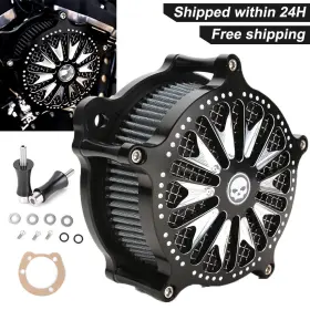 Mall-hl006015-bk-auc-a Twom Air Cleaner Intake Filter For Harley Road King Street Glide Softail Custom Dyna