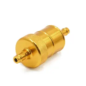 Uxcell 609876335096 Gold Tone Metal Motorcycle Inline Gas Oil Fuel Filter Fit For 8mm Inner Dia Hose