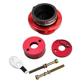 Wungkistar Wksmepmpaifd00017 41mm-43mm Air Intake Filters Cleaner Red Filter Adapter Velocity Stack Base Kit