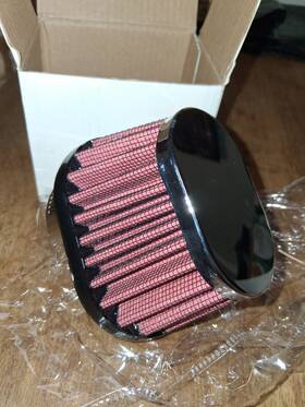 Wutong 100ofi-55-red 55mm/2.17 Inch Red Motorcycle Oval Pod Engine Air Filter Cleaner Washable Reusable
