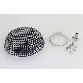 34-0733 Wyatt Gatling Chrome 5 1/2 Inch Round Mesh Air Cleaner S&s E Carburetors -