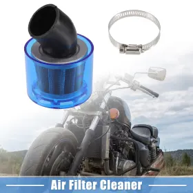 X Autohaux 767153684128 Air Filter Cleaner Bent 35mm/1.38 Inch For 110-125cc Most Motorcycles Atv Blue