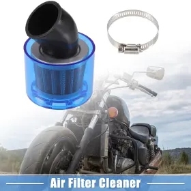 X Autohaux 767153684166 Air Filter Cleaner Bent 38mm/1.50 Inch For 110-125cc Most Motorcycles Atv Blue