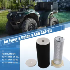 X Autohaux 786527045143 1 Set Air Filter With Guide And End Cap For Yamaha Warrior Wolverine 350 Yfm350