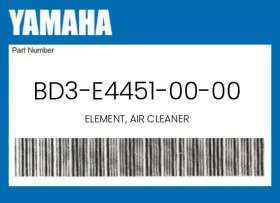 Bd3-e4451-00-00 Yamaha Genuine Element Air Cleaner -