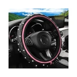 Bling Car Steering Wheel Cover, 15" Anti-slip Elastic Stretch Leather Pink New. Price: $15.37.