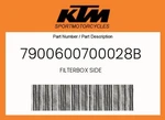 Ktm Genuine Filterbox Side - 7900600700028B New. Price: $58.25.