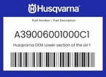 Husqvarna Genuine Lower Section Of The Air Filter Box - A39006001000C1 New. Price: $38.32.