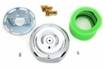 Wyatt Gatling 8 Round Air Cleaner Chrome For Harley By V-twin 93-UP Fx Fl New. Price: $100.75.
