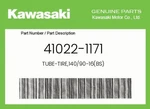 Kawasaki Genuine TUBE-TIRE,140/90-16(BS) 41022-1171 New. Price: $47.43.