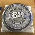 Harley Davidson Forged Billet Alum. Air Cleaner Cover Medallion Trim Insert #1 New. Price: $145.99.