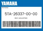 Yamaha Genuine Bolt, Adjusting 5TA-26337-00-00 New. Price: $25.55.