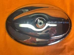 Harley Davidson Chrome Blue Lettered H/d Air Cleaner-front Cover Used. Price: $32.07.