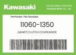 Kawasaki Genuine Gasket,clutch Cover,inside 11060-1350 New. Price: $24.96.