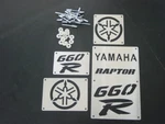 Stainless Yamaha Raptor Fender Warning Label Tags Covers New YFM660. Price: $44.99.