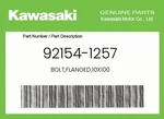 Kawasaki Genuine BOLT,FLANGED,10X100 92154-1257 New. Price: $9.70.