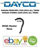 Dayco 87788 Hvac Heater Hose To Pipe (lower) For 99-04 Frontier Xterra New. Price: $18.88.