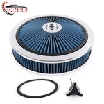 High Flow 14"X3" Blue Round Thru Washable Air Cleaner W/ Chrome Lid For Sbc Bbc New. Price: $43.85.