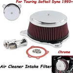 Chrome Air Cleaner Intake Filter System For Harley Touring Dyna Softail 1993+ New. Price: $59.00.